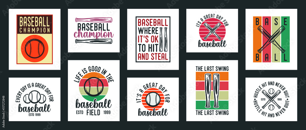 Vintage Baseball Logo T Shirt Design
