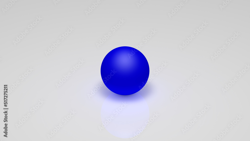 3d rendering, a blue sphere on a white background 3d rendering, a blue sphere on a white background