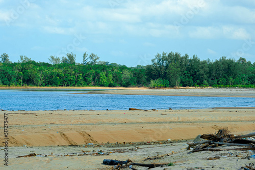 Panoramic coast scenery in Kuala Penor, Pekan, Pahang, Malaysia. photo