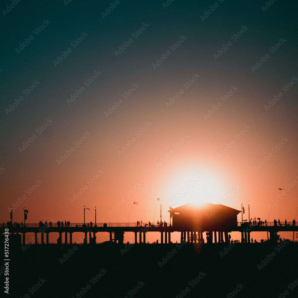 Huntington beach pier at sunset Huntington beach pier at sunset