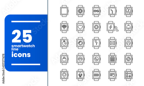SmartWatch Apps LIne Icons