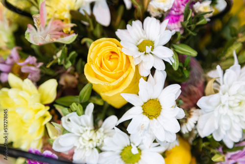beautiful bouquet of wild flowers and roses