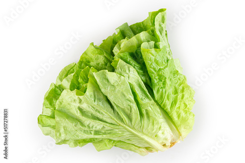 Plain lettuce isolated on white background.