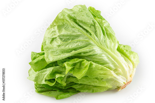 Plain lettuce isolated on white background.