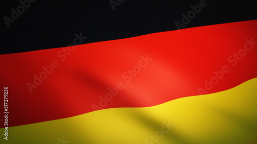 Waving flag of Germany. Ultra realistic 3D render.