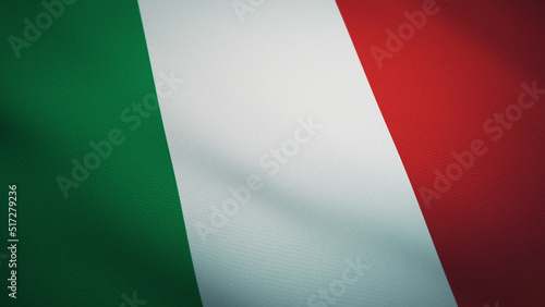 Waving flag of Italy. Ultra realistic 3D render.