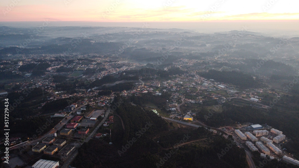 Obraz premium Vista aérea de drone sobre Olival, Vila Nova de Gaia (Portugal)