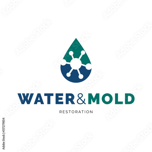 Water & mold restoration icon logo design inspiration