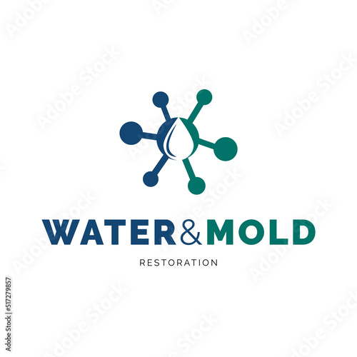 Water & mold restoration icon logo design inspiration