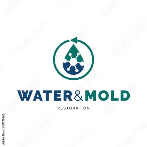 Water & mold restoration icon logo design inspiration