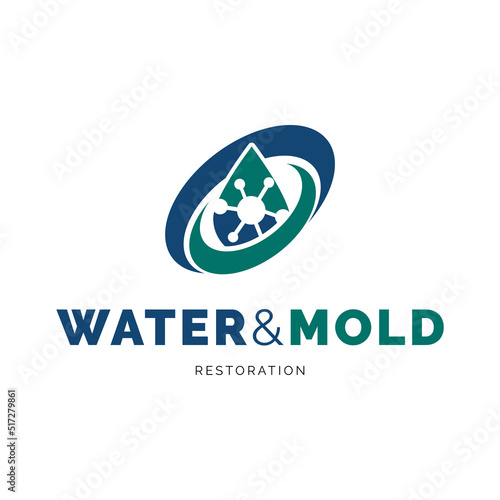 Water & mold restoration icon logo design inspiration