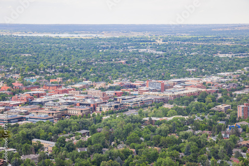 Aerial view of the Boulder cityscape