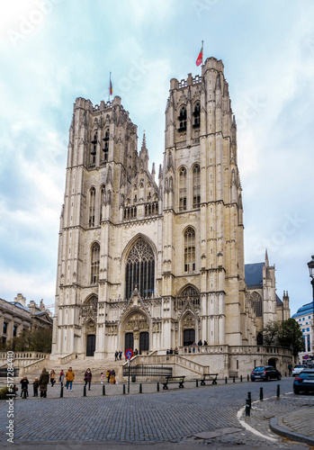 Cathedral of St. Michael and St. Gudula - medieval Roman Catholic church in central Brussels, Belgium