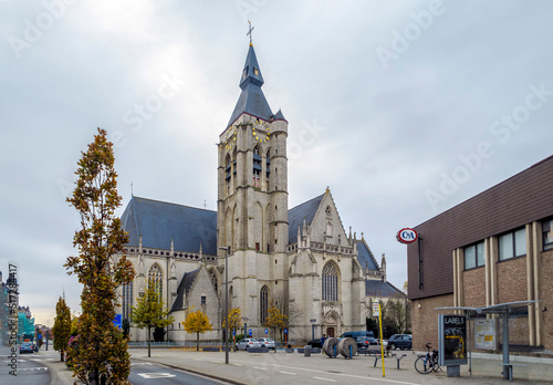The Onze Lieve Vrouwekerk, Gothic main church dates from the 14th-15th centuries of Vilvoorde. Belgium photo