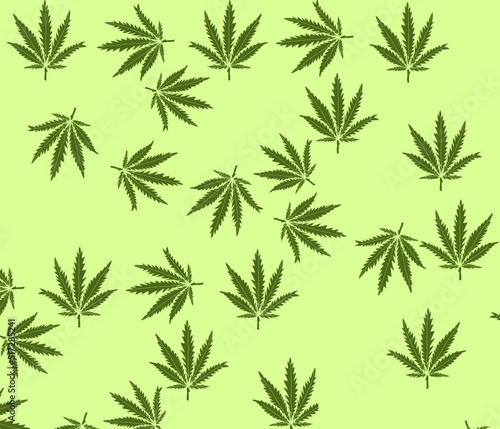 seamless background with cannabis leaves
