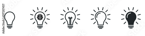 Set of inspiration bulb icon - Stock Vector 