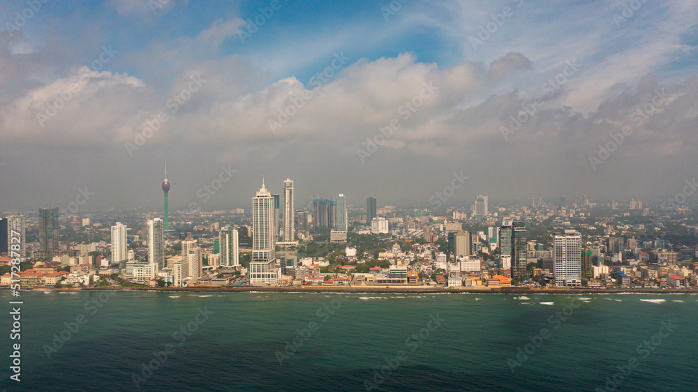 Fototapeta premium Aerial view of Colombo city, the capital of Sri Lanka.