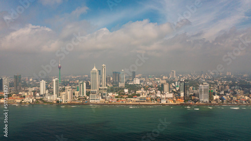 Aerial view of Colombo city, the capital of Sri Lanka.