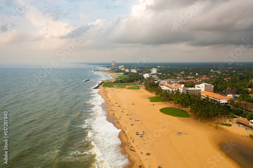 Fényképezés Seascape with tropical sandy beach and blue ocean