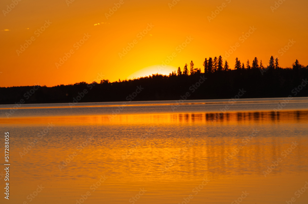 A beautiful sunset at Astotin Lake