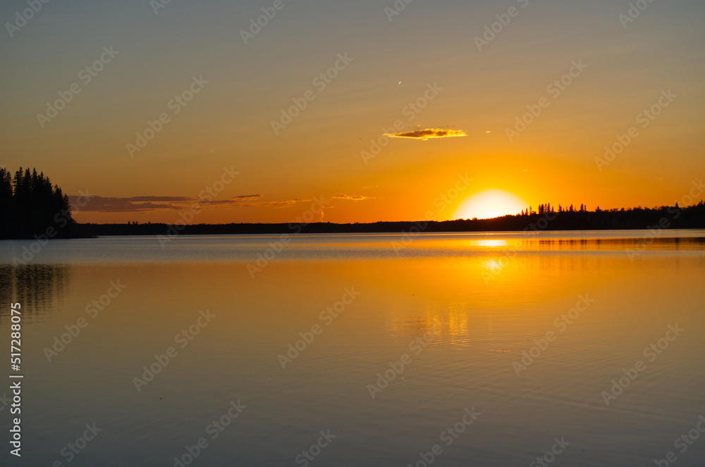 A beautiful sunset at Astotin Lake