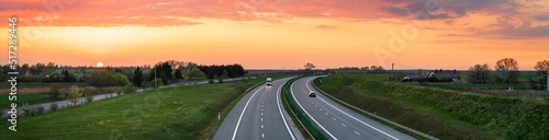 Expressway S3 road panorama at sunset in Poland © Pawel Pajor