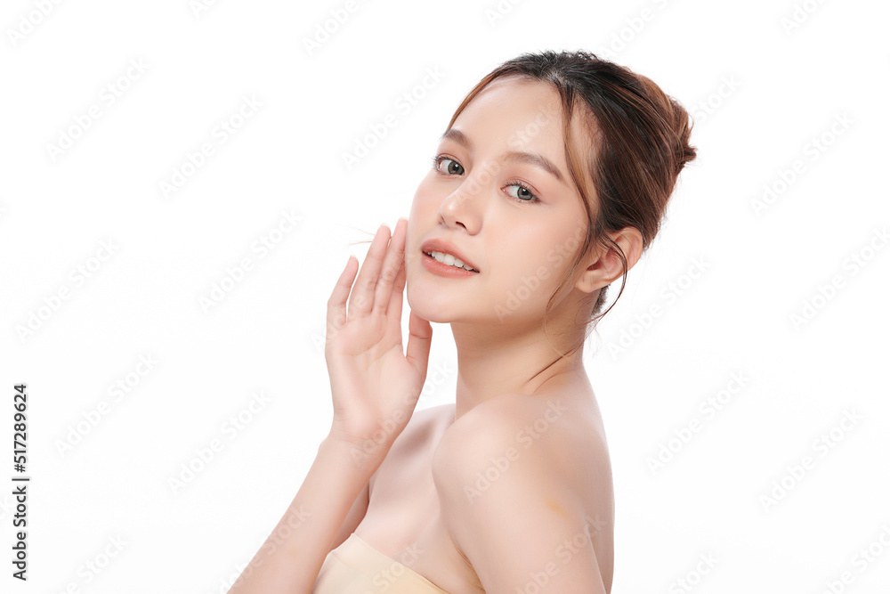 Beautiful young asian woman with clean fresh skin on white background, Face care, Facial treatment, Cosmetology, beauty and spa, Asian women portrait. Beautiful young asian woman with clean fresh skin on white background, Face care, Facial treatment, Cosmetology, beauty and spa, Asian women portrait.