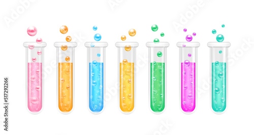 Serum vitamins inside glass ampoule with liquid drug solution. Natural cosmetics. Cosmetology for skin care. On white background. Medical and beauty concept. Realistic 3D vector.