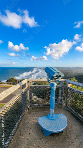 Fotografia Public viewing binoculars on the headland at Cape Byron, Byron Bay tourist desti