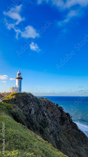 Cape Byron Lighthouse on clear sunny day, Byron Bay Australia