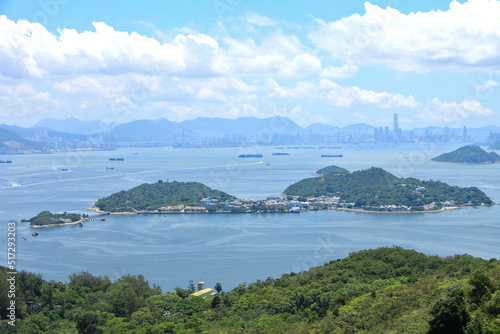 Quadro su tela Bird’s Eye View of Peng Chau Island, Hong Kong