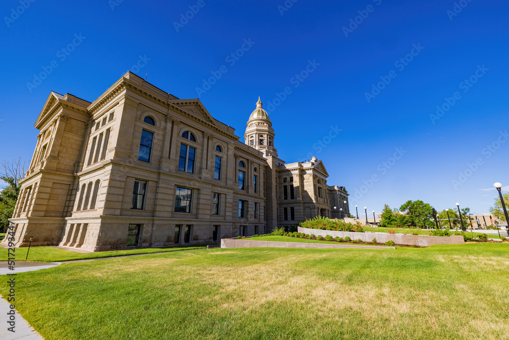 Sunny view of the Wyoming State capitol building