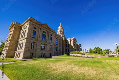 Sunny view of the Wyoming State capitol building