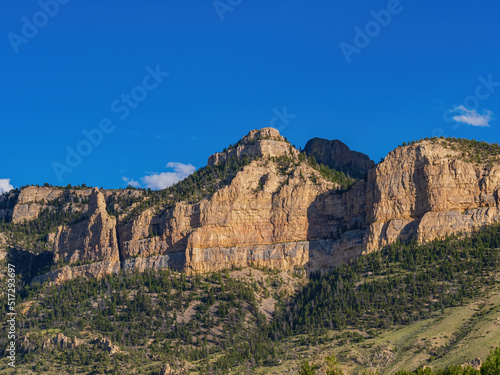 Sunny view of beautiful mountain landscape