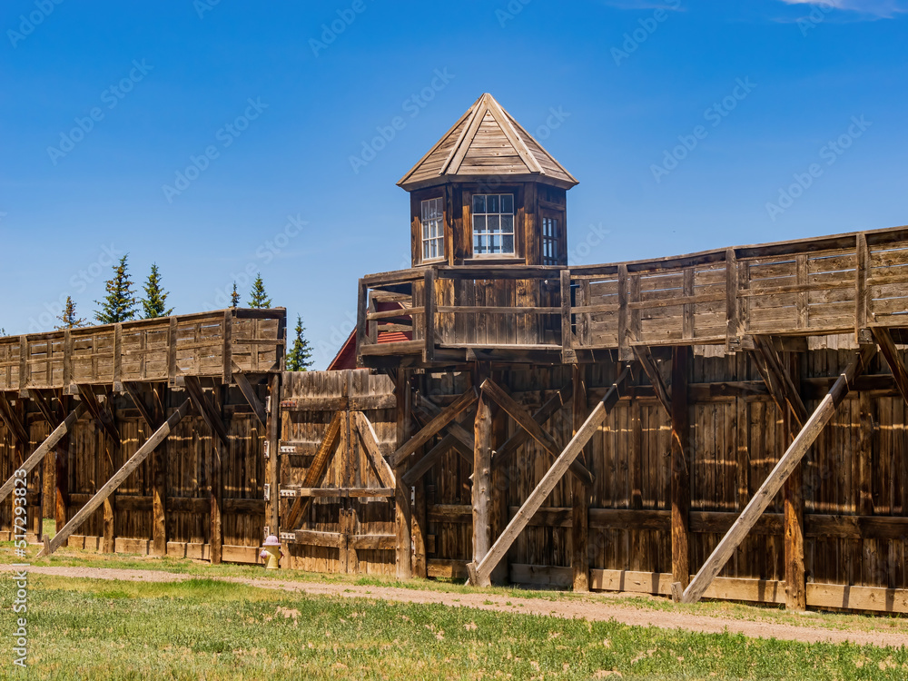 Sunny exterior view of the Wyoming Territorial Prison