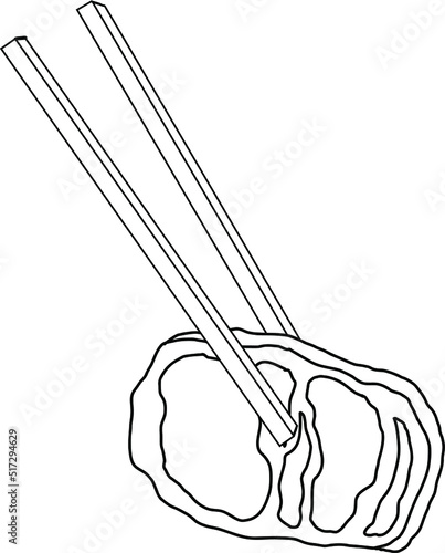 Traditional Japanese ramen and wave for restaurant printing on wallpaper.Ramen vector illustration for doodle art.Asian food.Ramen set vector.