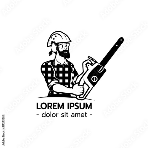 Lumberjack arborist tree vector illustration