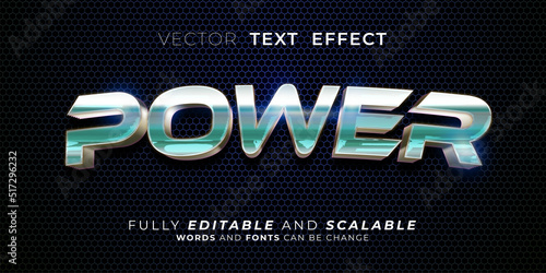 Editable text effect power text style concept