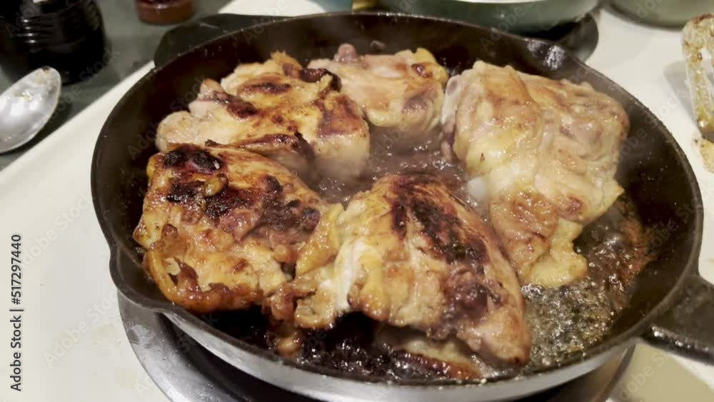 Chicken Thighs cooked in Skillet with Balsamic Vinegar and Dijon Mustard Chicken Thighs cooked in Skillet with Balsamic Vinegar and Dijon Mustard