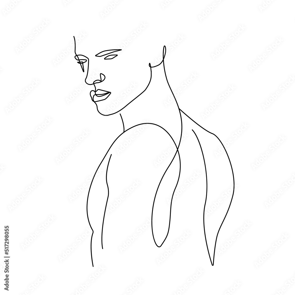 One Line Drawing Face Hair Abstract Woman Portrait Modern Minimalism Stock  Vector by ©irinaantokolskaya@gmail.com 447569226