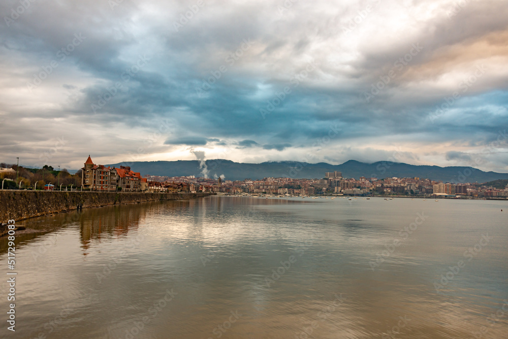 panorama of the city and river port panorama of the city and river port
