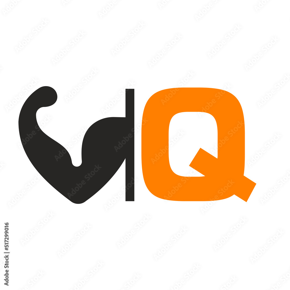 Letter Q Fitness Logo Design. Healthy Arm Body Builder Logo Design Vector Template Letter Q Fitness Logo Design. Healthy Arm Body Builder Logo Design Vector Template