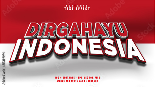 3D Dirgahayu Indonesia Text Effect For Illustrator