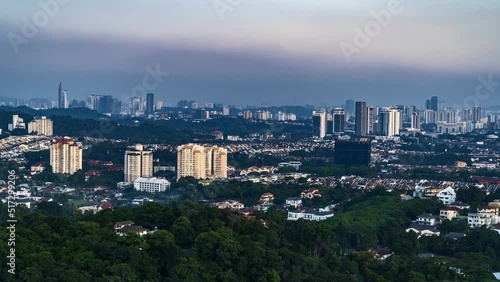 Timelapse 4k UHD footage of cityscape of Kuala Lumpur during sunset photo