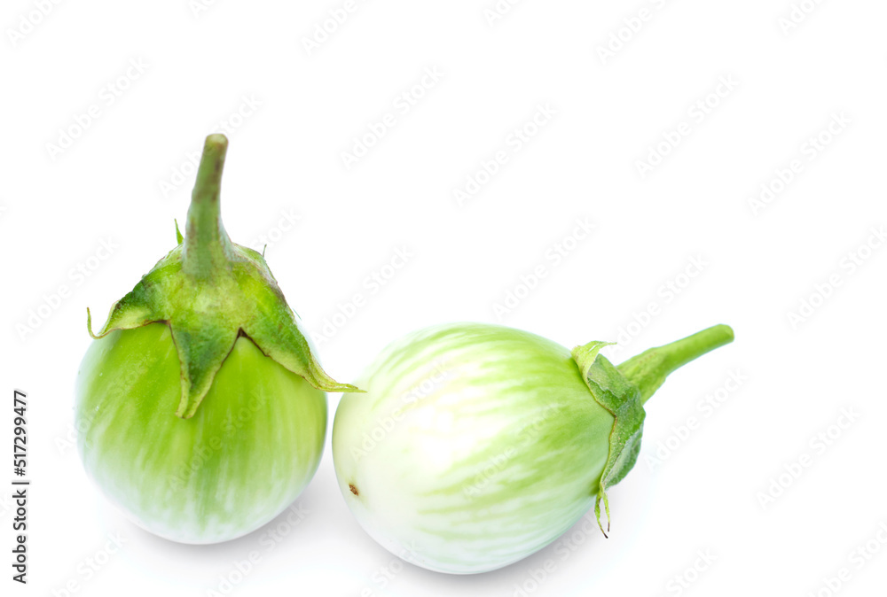 Fresh green Thai eggplants set, isolated on white background. Concept : Organic vegetables. Healthy food that can cook in variety menu or eat as fresh vegetables with other food. Agriculture crops. Fresh green Thai eggplants set, isolated on white background. Concept : Organic vegetables. Healthy food that can cook in variety menu or eat as fresh vegetables with other food. Agriculture crops.