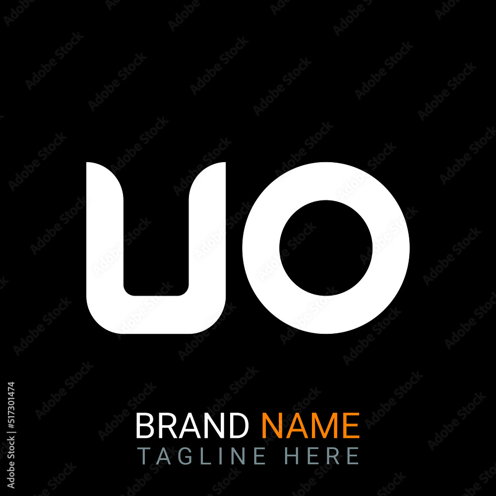 Uo Letter Logo design. black background. Uo Letter Logo design. black background.