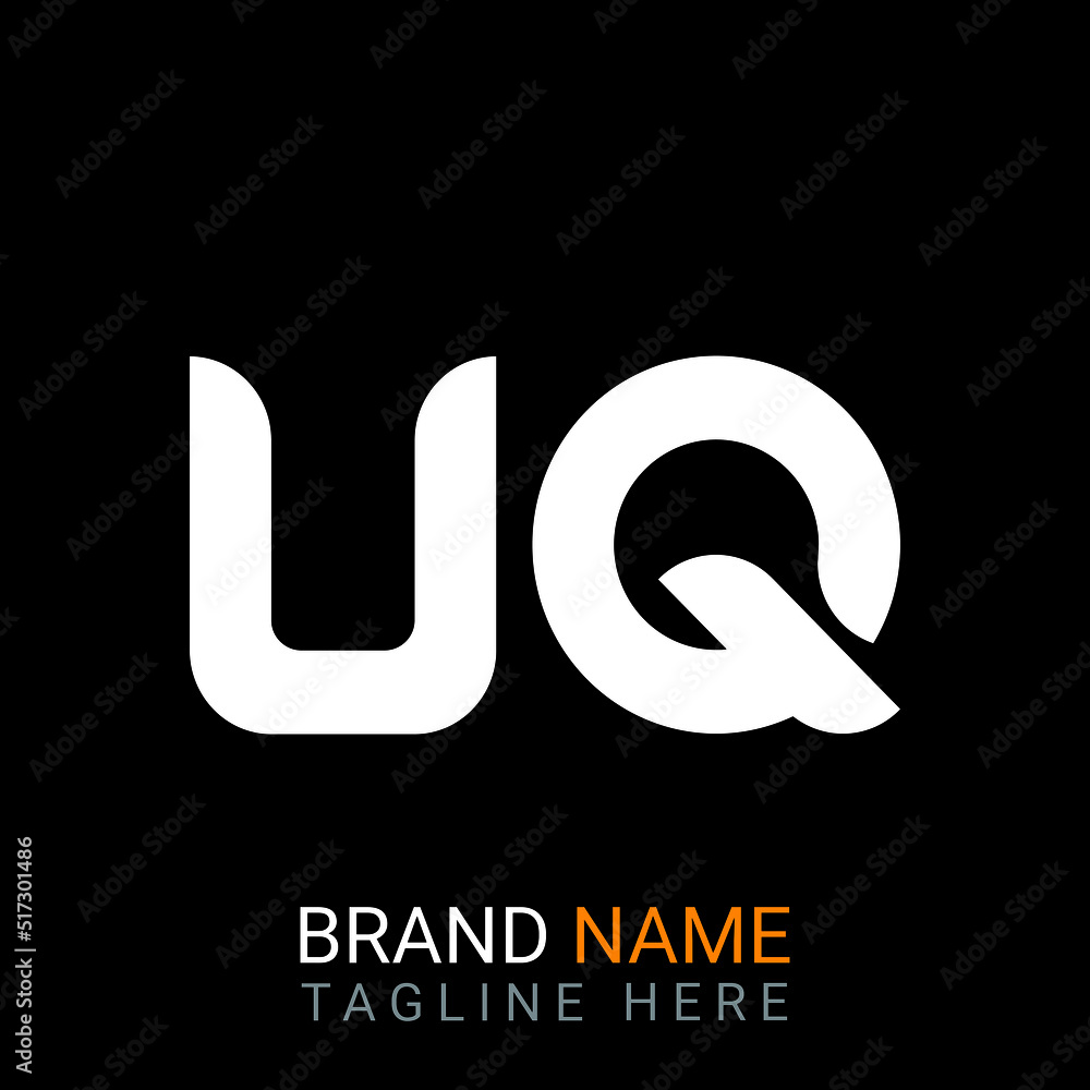 Uq Letter Logo design. black background. Uq Letter Logo design. black background.