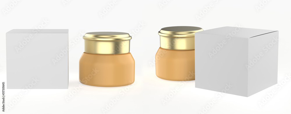 matte cosmetic Jar Mockup isolated on white background. 3d illustration matte cosmetic Jar Mockup isolated on white background. 3d illustration