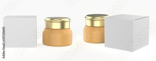 matte cosmetic Jar Mockup isolated on white background. 3d illustration