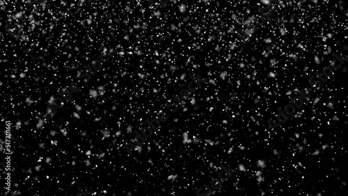 snowfall overlay, black background - winter, slowly falling snow effect - green screen